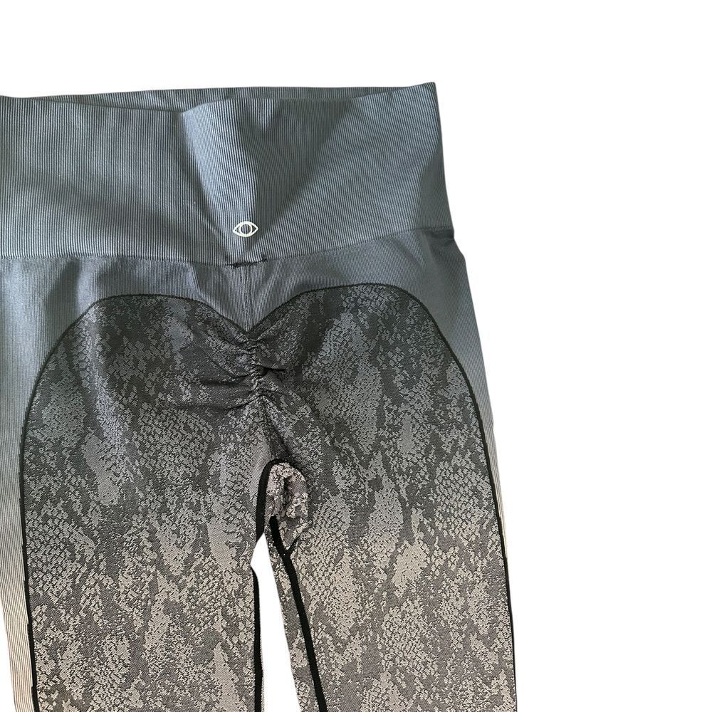 Designer Snake Print Athletic Leggings Workout Yoga Pants High Waist Compression - Picture 6 of 16